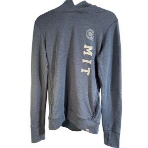 MIT 47 Medium Hoodie Blue With Zipper Pockets & Thumb Holes Made In Peru